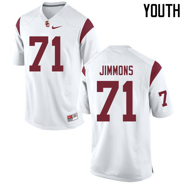 Youth #71 Liam Jimmons USC Trojans College Football Jerseys Sale-White